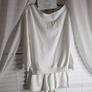 White Bride Sweatshirt and Sh Scorts Set